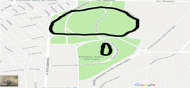 Parque Adán Quiroga (demarcación territorial de la zona donde circulan los HSH)